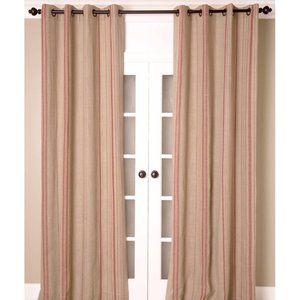 RED BARREL STUDIO McKellar Striped Red Taupe Curtain Panel 52 x 108 NEW NIP